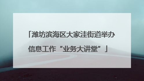 潍坊滨海区大家洼街道举办信息工作“业务大讲堂”
