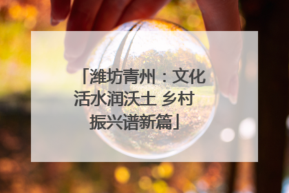 潍坊青州：文化活水润沃土 乡村振兴谱新篇