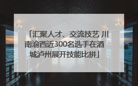 汇聚人才、交流技艺 川南渝西近300名选手在酒城泸州展开技能比拼