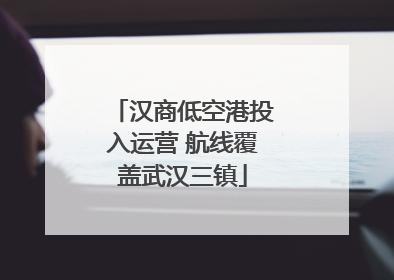 汉商低空港投入运营 航线覆盖武汉三镇