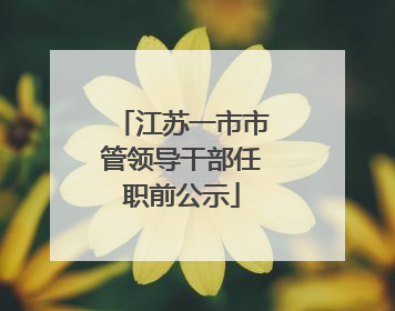 江苏一市市管领导干部任职前公示
