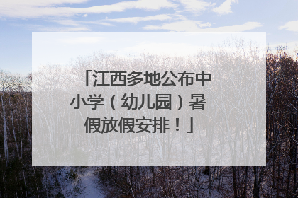 江西多地公布中小学（幼儿园）暑假放假安排！