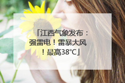 江西气象发布：强雷电！雷暴大风！最高38℃