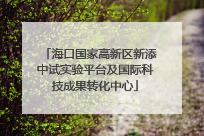 海口国家高新区新添中试实验平台及国际科技成果转化中心