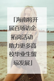 海南将开展百场访企拓岗活动 助力更多高校毕业生留琼发展