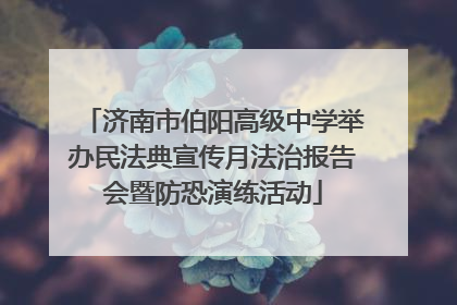 济南市伯阳高级中学举办民法典宣传月法治报告会暨防恐演练活动