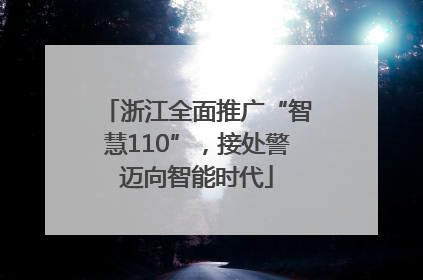 浙江全面推广“智慧110”，接处警迈向智能时代