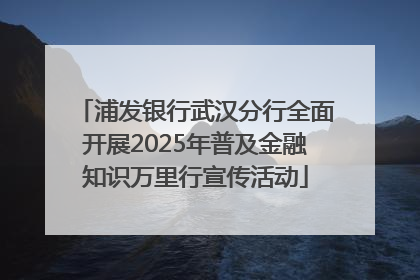 浦发银行武汉分行全面开展2025年普及金融知识万里行宣传活动