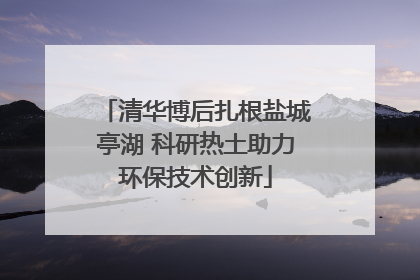 清华博后扎根盐城亭湖 科研热土助力环保技术创新