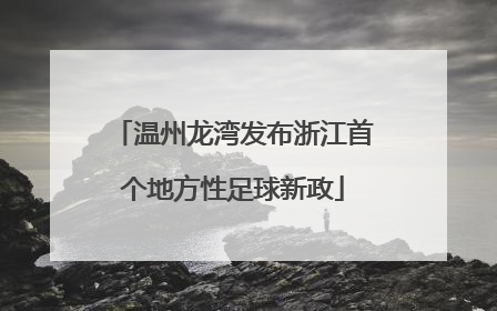 温州龙湾发布浙江首个地方性足球新政