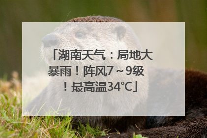 湖南天气：局地大暴雨！阵风7～9级！最高温34℃