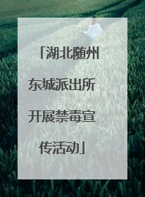 湖北随州东城派出所开展禁毒宣传活动