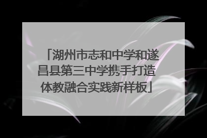 湖州市志和中学和遂昌县第三中学携手打造体教融合实践新样板