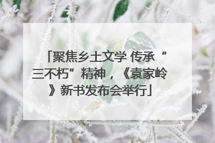 聚焦乡土文学 传承“三不朽”精神，《袁家岭》新书发布会举行