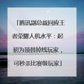 腾讯副总裁回应王者荣耀人机水平：起初为顶替掉线玩家，可秒杀比赛级玩家