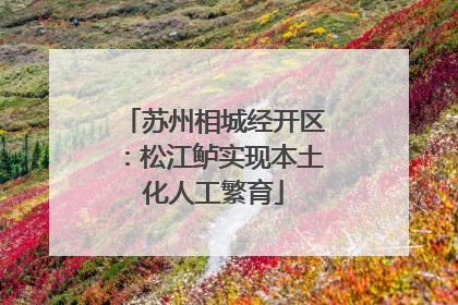 苏州相城经开区：松江鲈实现本土化人工繁育
