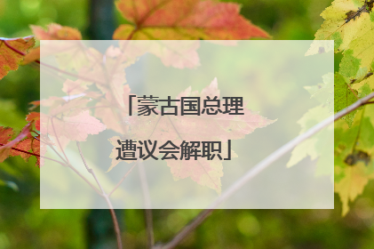 蒙古国总理遭议会解职