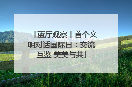 蓝厅观察丨首个文明对话国际日：交流互鉴 美美与共
