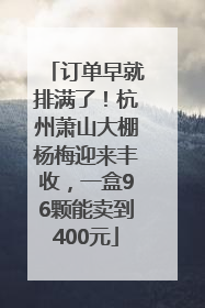 订单早就排满了！杭州萧山大棚杨梅迎来丰收，一盒96颗能卖到400元