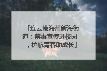 连云港海州新海街道：禁毒宣传进校园，护航青春助成长