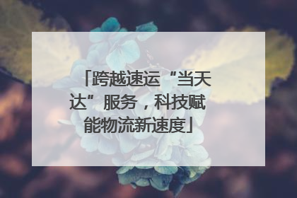 跨越速运“当天达”服务，科技赋能物流新速度