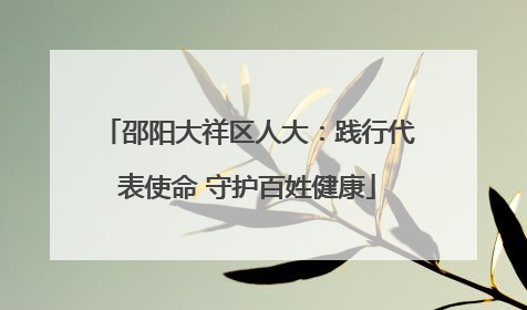 邵阳大祥区人大：践行代表使命 守护百姓健康