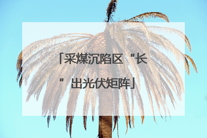 采煤沉陷区“长”出光伏矩阵