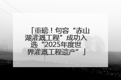 重磅！句容“赤山湖灌溉工程”成功入选“2025年度世界灌溉工程遗产”