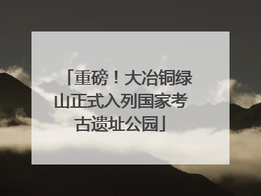重磅！大冶铜绿山正式入列国家考古遗址公园