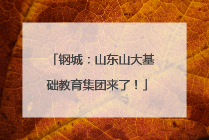 钢城：山东山大基础教育集团来了！