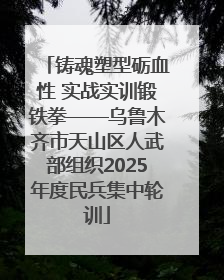 铸魂塑型砺血性 实战实训锻铁拳——乌鲁木齐市天山区人武部组织2025年度民兵集中轮训