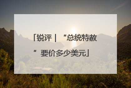 锐评｜“总统特赦”要价多少美元