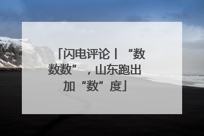 闪电评论丨“数数数”，山东跑出加“数”度