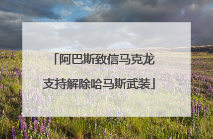 阿巴斯致信马克龙 支持解除哈马斯武装