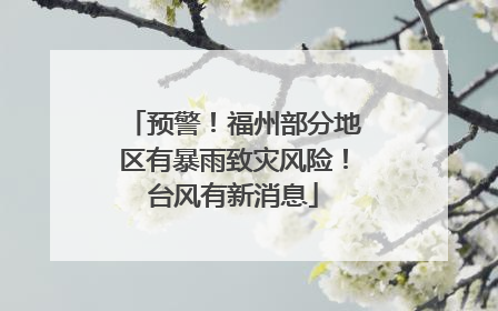 预警！福州部分地区有暴雨致灾风险！台风有新消息
