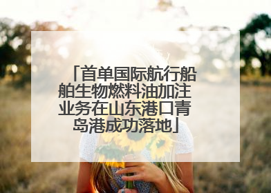 首单国际航行船舶生物燃料油加注业务在山东港口青岛港成功落地
