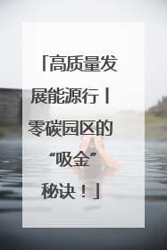 高质量发展能源行丨零碳园区的“吸金” 秘诀！