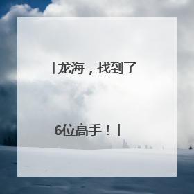 龙海，找到了6位高手！