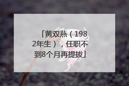 黄双燕（1982年生），任职不到8个月再提拔
