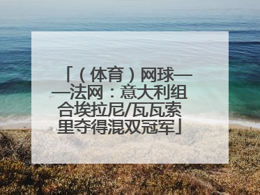 （体育）网球——法网：意大利组合埃拉尼/瓦瓦索里夺得混双冠军