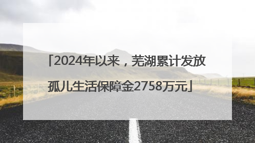 2024年以来，芜湖累计发放孤儿生活保障金2758万元