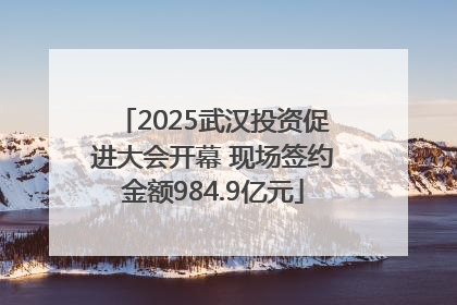 2025武汉投资促进大会开幕 现场签约金额984.9亿元