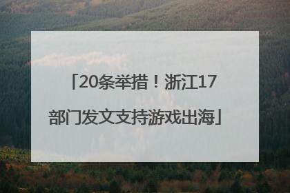 20条举措！浙江17部门发文支持游戏出海