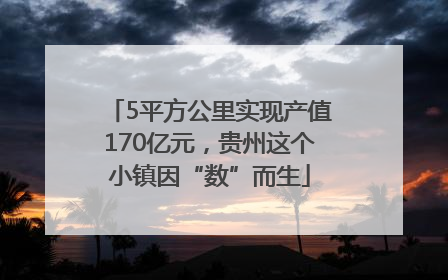 5平方公里实现产值170亿元，贵州这个小镇因“数”而生