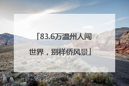 83.6万温州人闯世界，别样侨风景