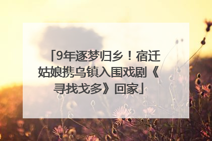 9年逐梦归乡！宿迁姑娘携乌镇入围戏剧《寻找戈多》回家