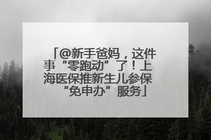 @新手爸妈，这件事“零跑动”了！上海医保推新生儿参保“免申办”服务